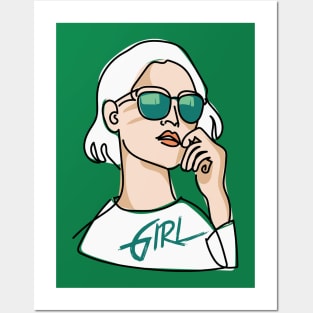 Girl in glasses Posters and Art